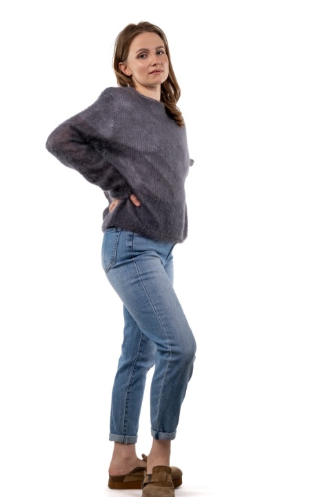 Sweter Kid Mohair Premium – Grafitowy