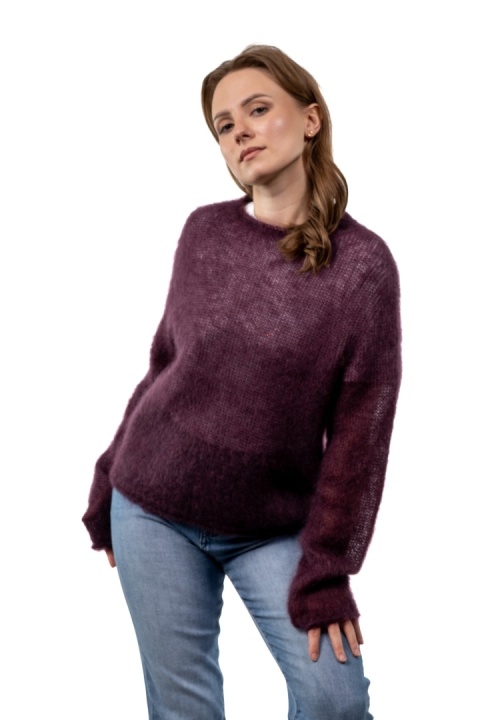 Sweter Kid Mohair Premium – Śliwkowy