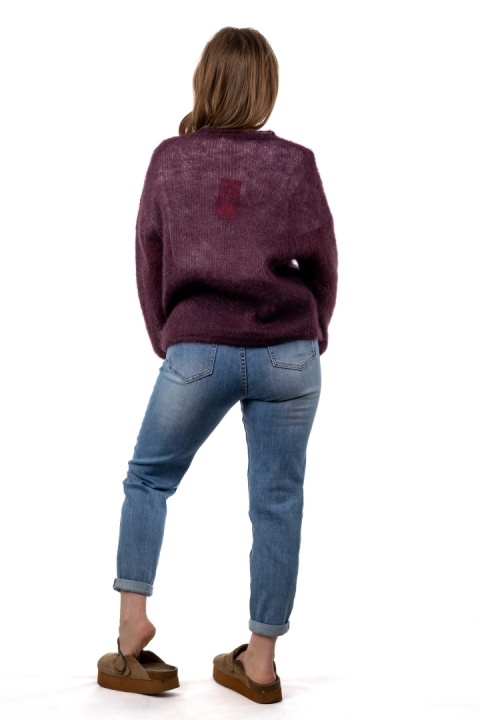 Sweter Kid Mohair Premium – Śliwkowy