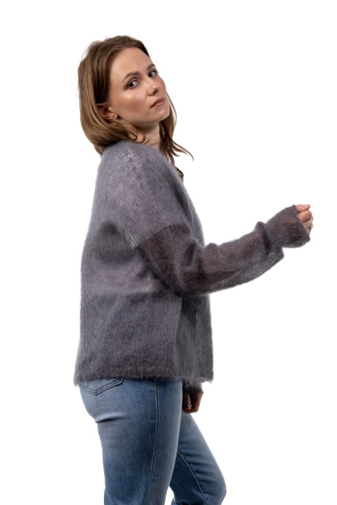 Sweter Kid Mohair V-Neck – Grafitowy