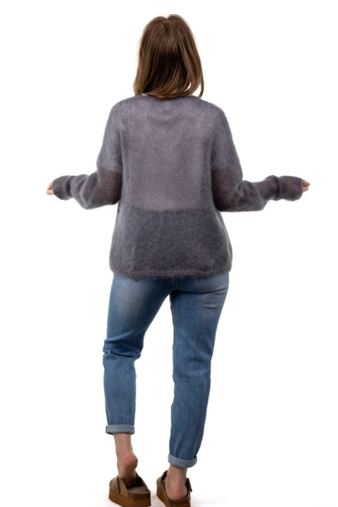 Sweter Kid Mohair V-Neck – Grafitowy