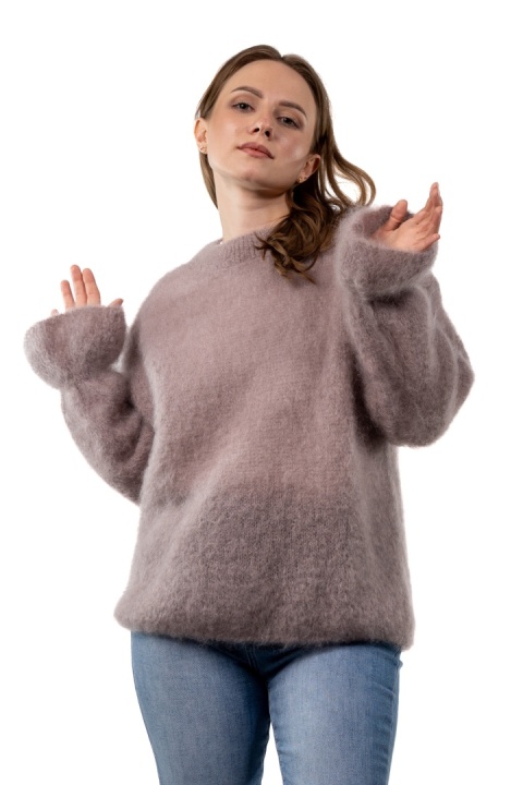 Sweter Premium GIANCHI z Kid Mohair - Fango