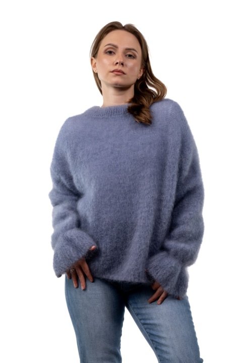 Sweter Premium GIANCHI z Kid Mohair – Jeansowy