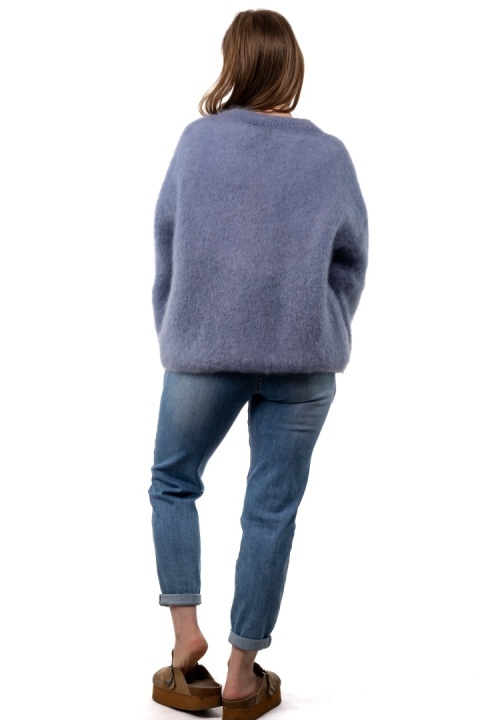 Sweter Premium GIANCHI z Kid Mohair – Jeansowy