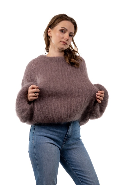 Sweter dzwonek z kid moheru - CXL Collection - Fango