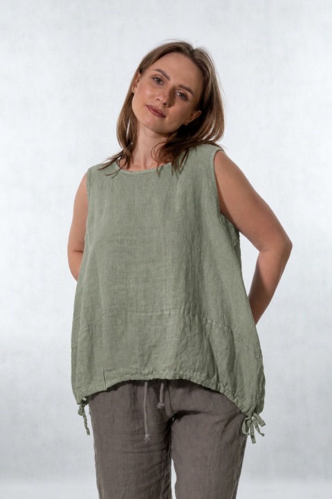 Top lniany oversize WIYA - Salvia