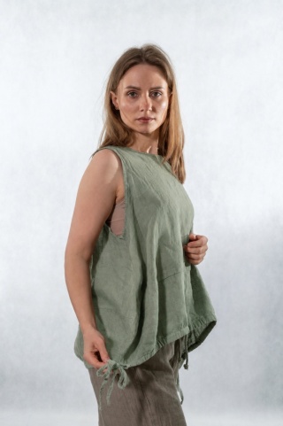Top lniany oversize WIYA - Salvia