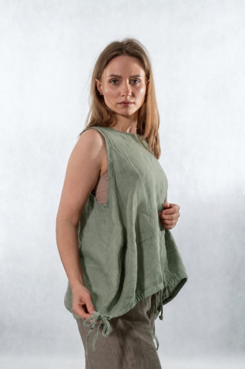 Top lniany oversize WIYA - Salvia