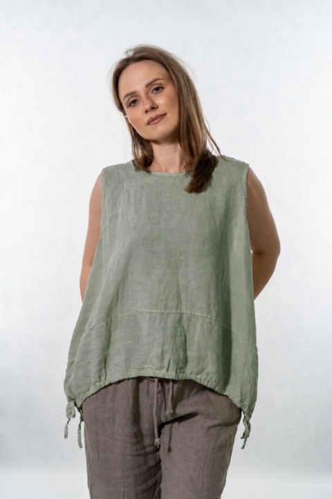 Top lniany oversize WIYA - Salvia