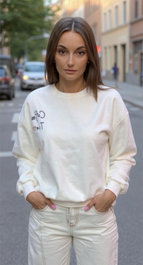 Bluza Coffe Time Biała Bluza Coffe Time Biała
