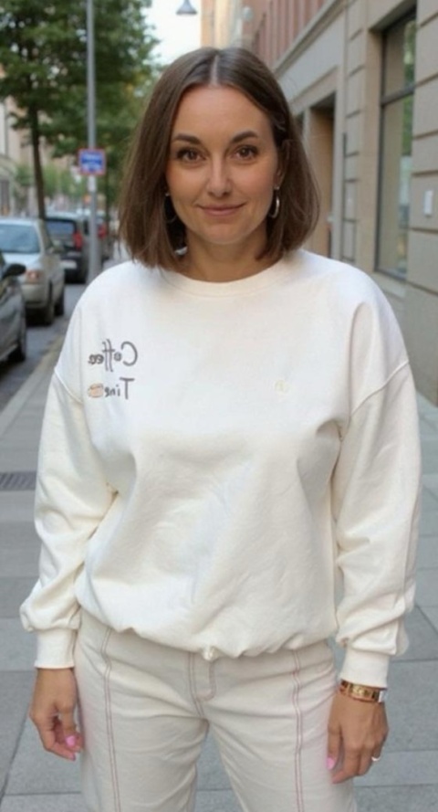 Bluza Coffe Time Biała Bluza Coffe Time Biała