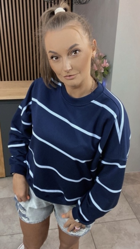 Bluza Relaxing Lenoshka Granatowa w paski Blue