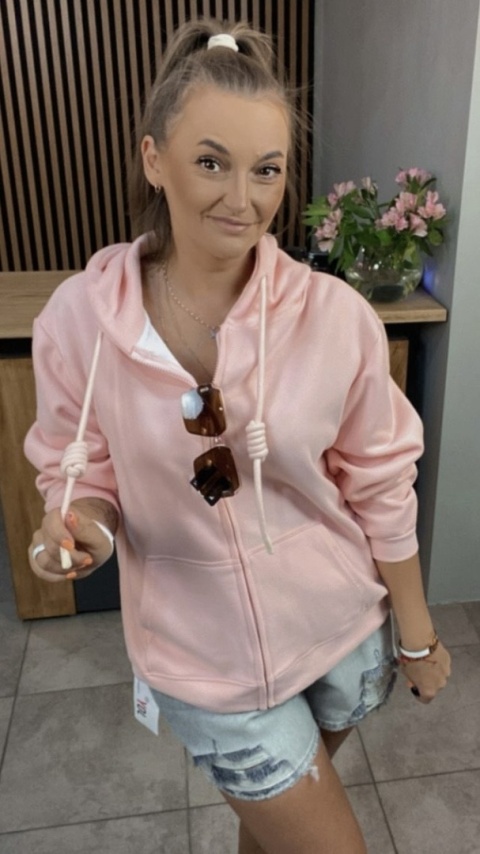Bluza zapinana za zamek JOY Pastelowy Róż
