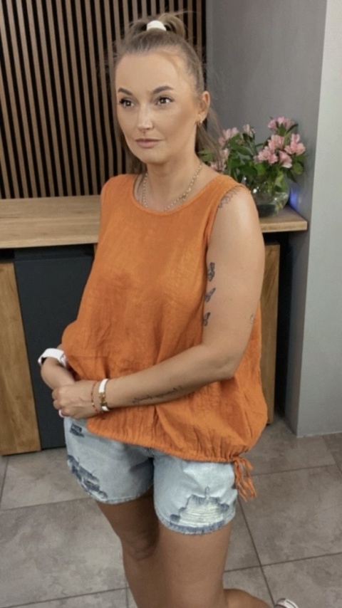 Bluzka Wiya 100% len – Pomarańczowa