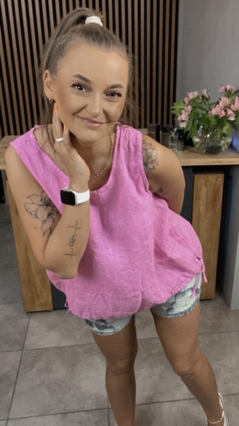 Bluzka Wiya 100% len – Pink
