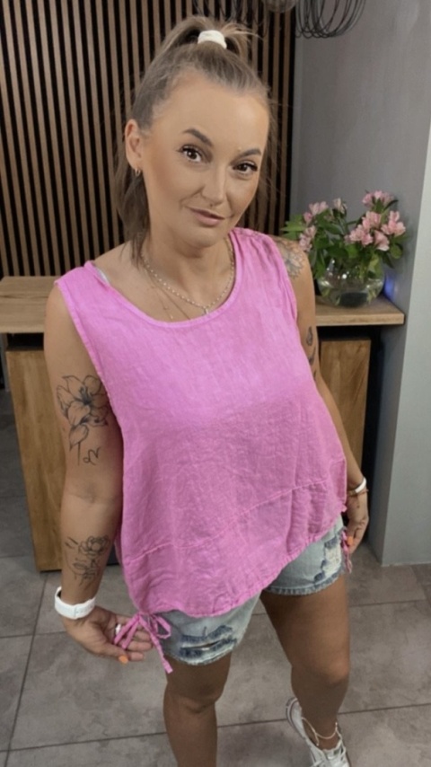 Bluzka Wiya 100% len – Pink
