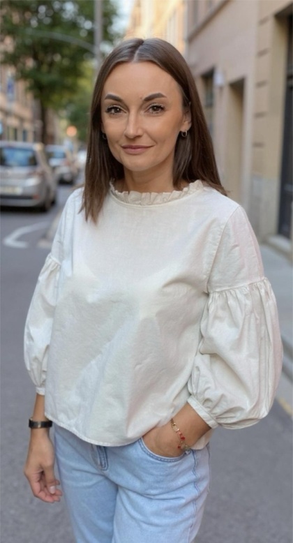 Bluzka bufka Wendykei - Ecru