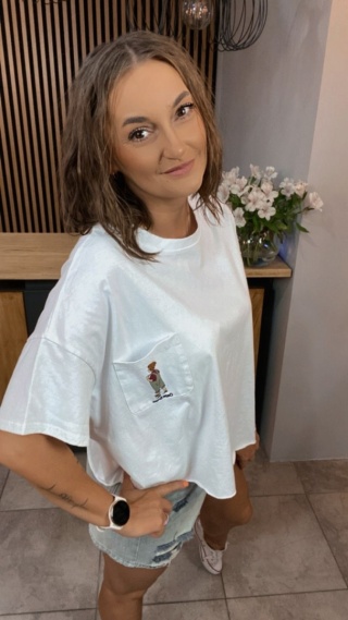 T-shirt bawełniany Feiwemokai Biały