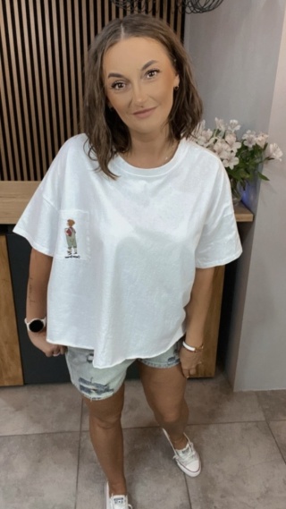 T-shirt bawełniany Feiwemokai Biały