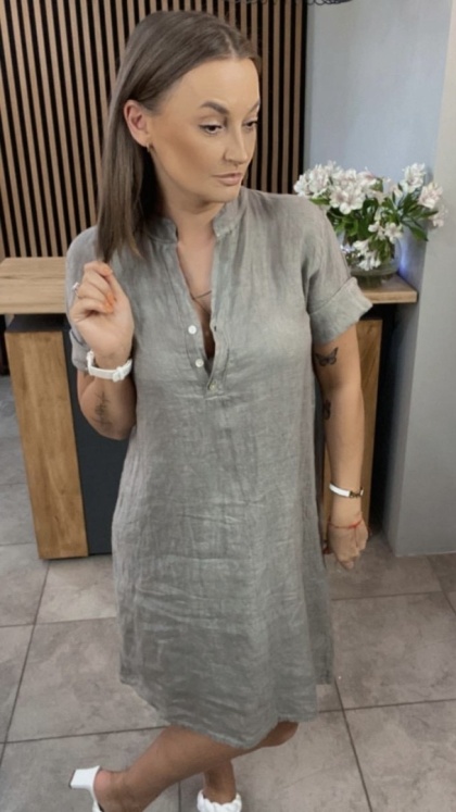 Sukienka “Livia” – koszulowa sukienka lniana Fango