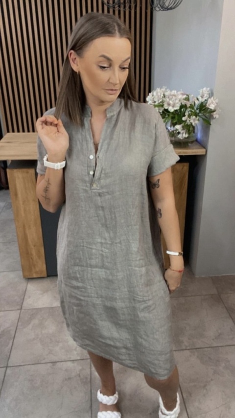 Sukienka “Livia” – koszulowa sukienka lniana Fango Sukienka “Livia” – koszulowa sukienka lniana Fango