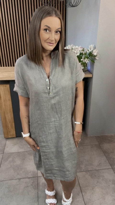 Sukienka “Livia” – koszulowa sukienka lniana Fango Sukienka “Livia” – koszulowa sukienka lniana Fango