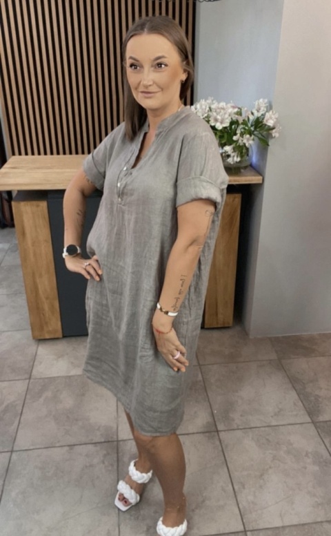 Sukienka “Livia” – koszulowa sukienka lniana Fango Sukienka “Livia” – koszulowa sukienka lniana Fango