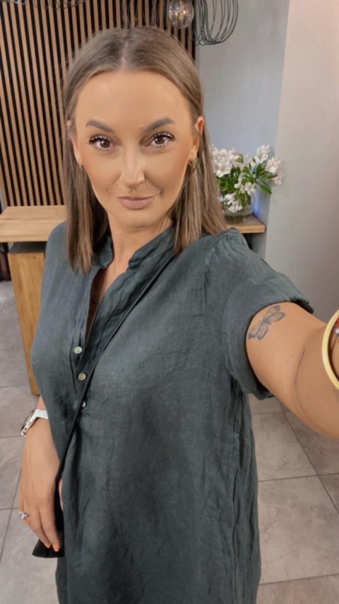 Sukienka “Livia” – koszulowa sukienka lniana Grafit Sukienka “Livia” – koszulowa sukienka lniana Grafit