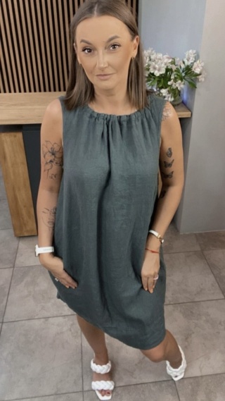 Sukienka “Simplicity” – minimalistyczna sukienka z lnu Grafit