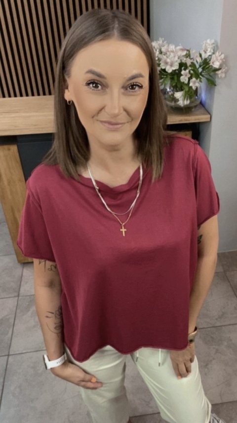 T-shirt Wendykei – Burgundowy T-shirt Wendykei – Burgundowy