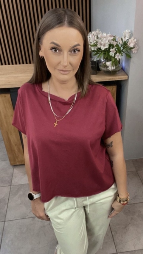T-shirt Wendykei – Burgundowy T-shirt Wendykei – Burgundowy