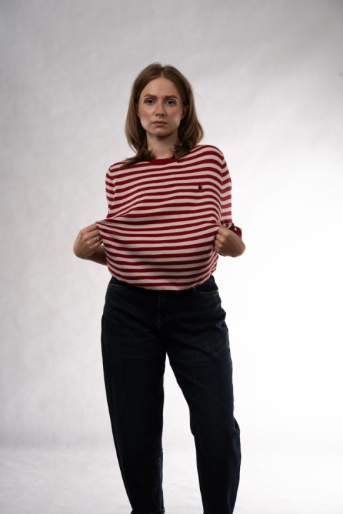 Dzianinowy sweter w paski z wełną merino Dune