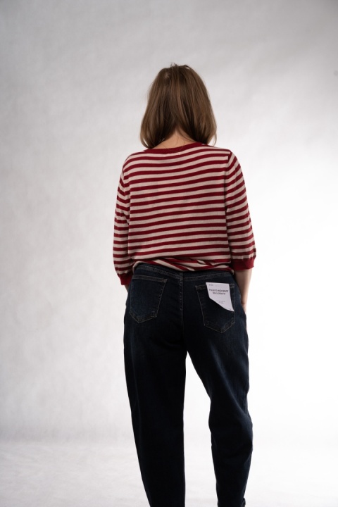 Dzianinowy sweter w paski z wełną merino Dune
