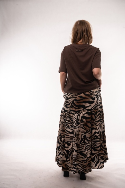 Rozkloszowana spódnica maxi z wiskozy Lemonada - Zebra Print