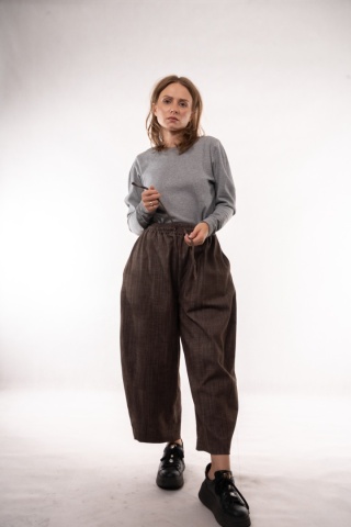 Spodnie o kroju Barrel Fit Gioya - Moro