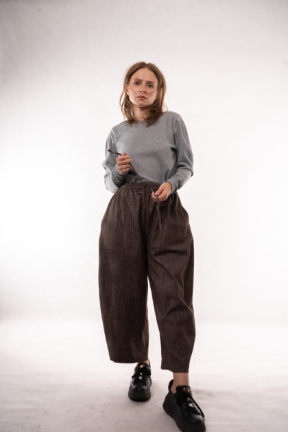 Spodnie o kroju Barrel Fit Gioya - Moro