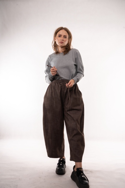 Spodnie o kroju Barrel Fit Gioya - Moro