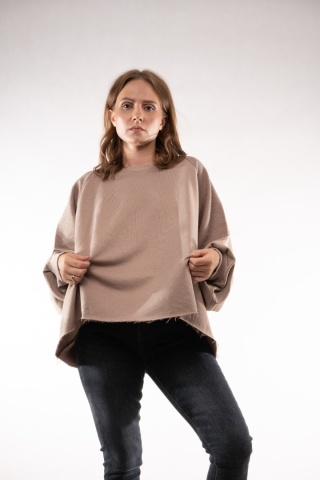 Bawełniana bluza oversize z raglanowymi przeszyciami Colette Bluzka Damska Fango