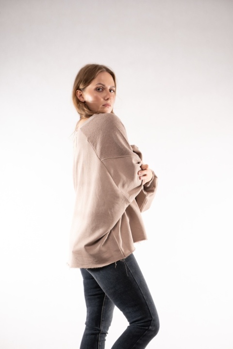 Bawełniana bluza oversize z raglanowymi przeszyciami Colette Bluzka Damska Fango