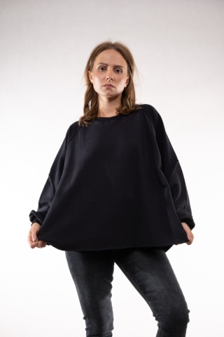 Bawełniana bluza oversize z raglanowymi przeszyciami Colette Bluzka Damska