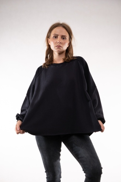 Bawełniana bluza oversize z raglanowymi przeszyciami Colette Bluzka Damska
