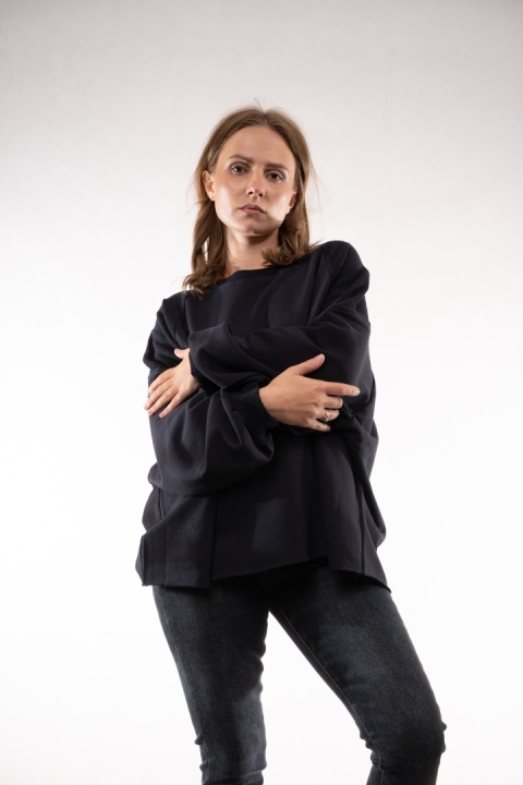 Bawełniana bluza oversize z raglanowymi przeszyciami Colette Bluzka Damska