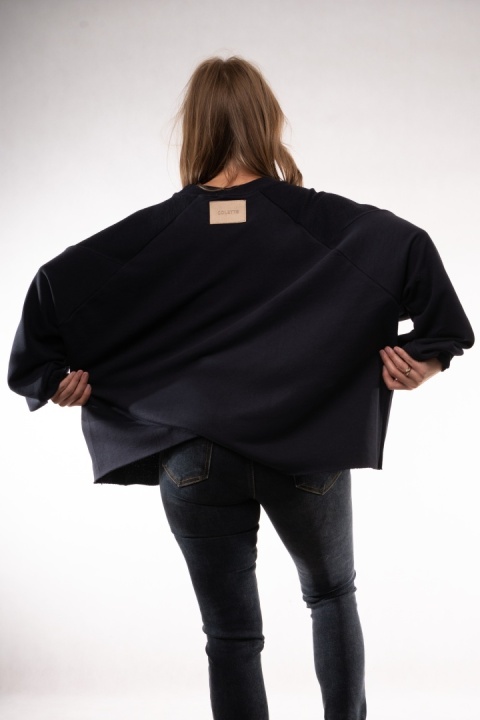 Bawełniana bluza oversize z raglanowymi przeszyciami Colette Bluzka Damska