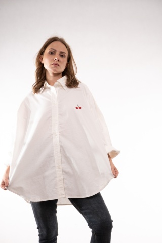 Bawełniana koszula oversize z haftami Wiya Shirt Label