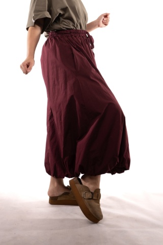 Bawełniana spódnica bombka maxi STELLA MILANI FIRENZE 3346 Bordo