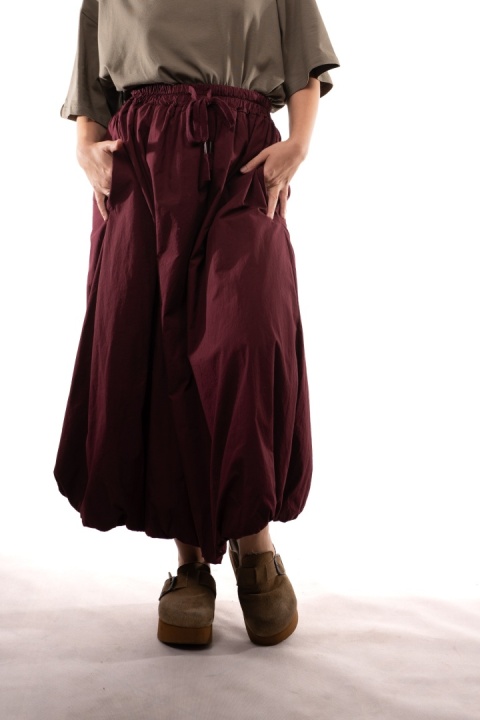 Bawełniana spódnica bombka maxi STELLA MILANI FIRENZE 3346 Bordo