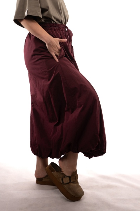 Bawełniana spódnica bombka maxi STELLA MILANI FIRENZE 3346 Bordo