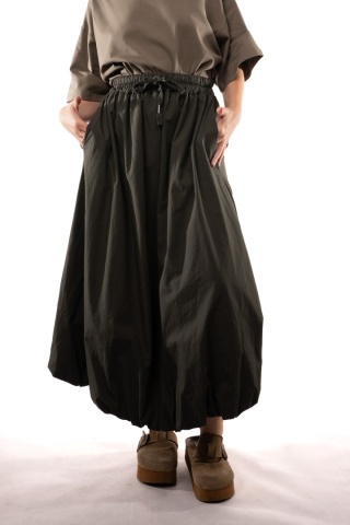 Bawełniana spódnica bombka maxi STELLA MILANI FIRENZE 3346 Khaki