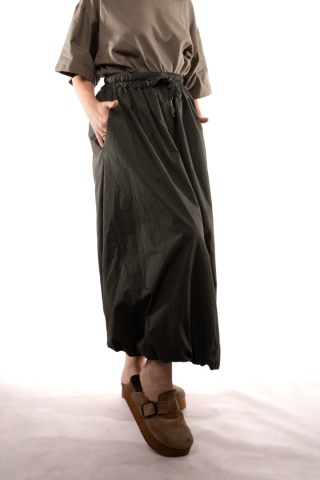 Bawełniana spódnica bombka maxi STELLA MILANI FIRENZE 3346 Khaki