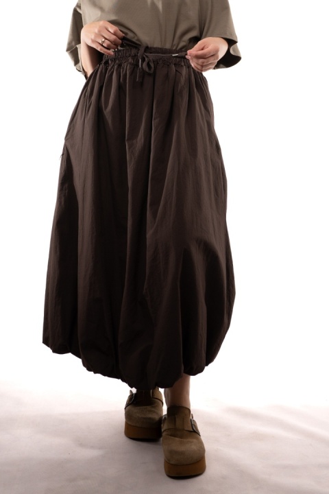 Bawełniana spódnica bombka maxi STELLA MILANI FIRENZE 3346 Brąz